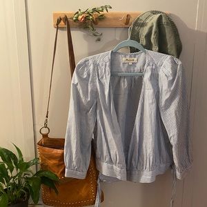 Striped Madewell Tie Blouse
